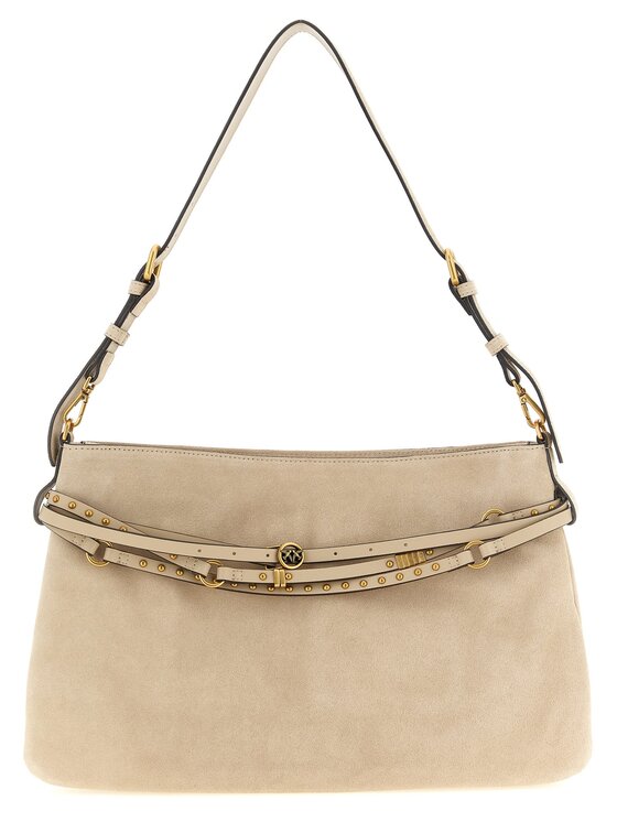 PINKO PINKO Torebka Beige Cowhide Shoulder Beżowy