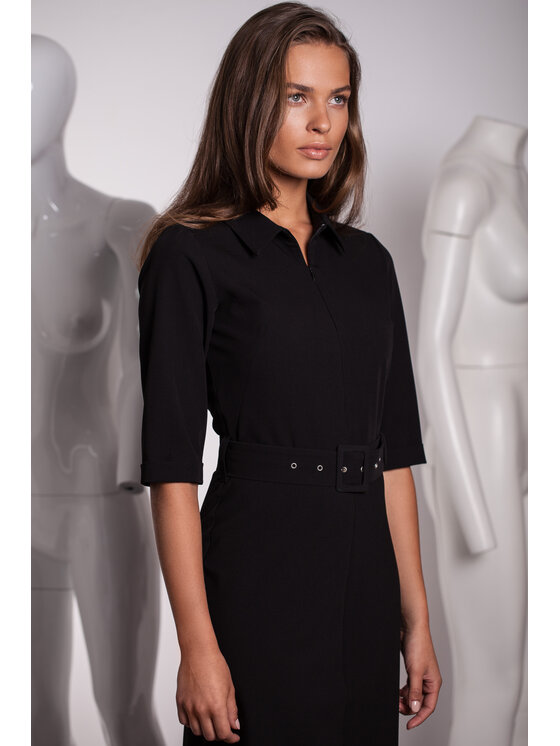 Stylove Stylove Každodenné šaty S231 Čierna Regular Fit