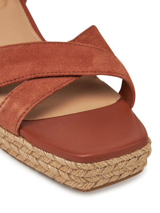 Tommy Hilfiger Tommy Hilfiger Espadrile Leather & Suede Mid Wedge Espad FW0FW08804 Rjava