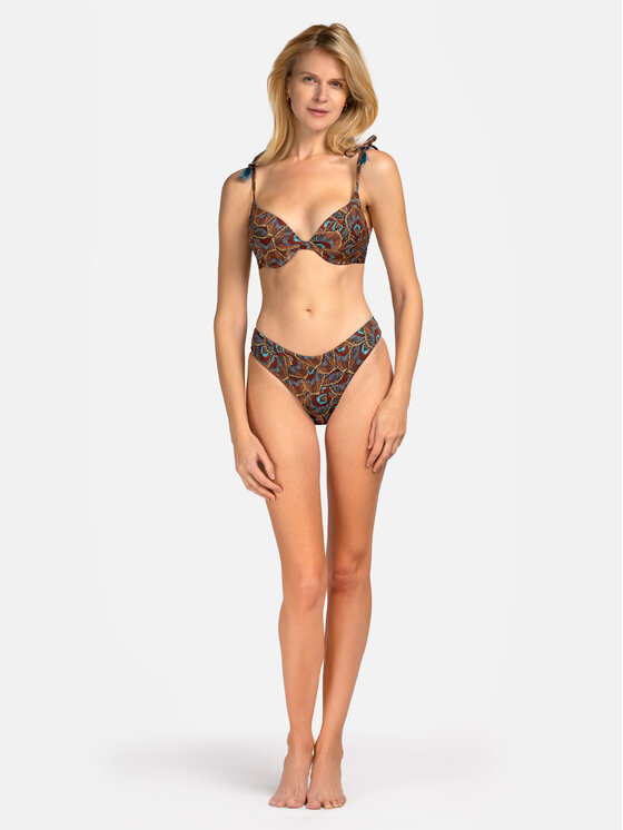 Miss Lou Miss Lou Bikini pezzo sopra G-BR1-BR Marrone