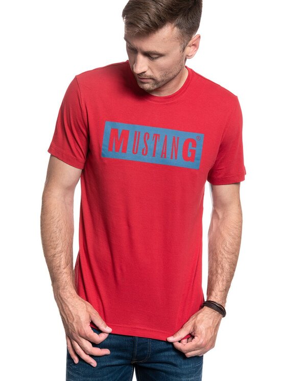 Mustang Mustang T-Shirt ALEX C LOGO TEE Czerwony Regular Fit