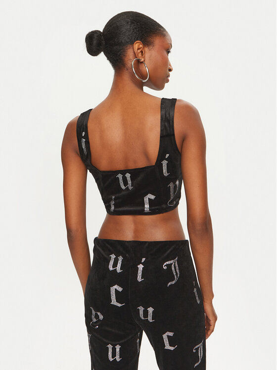 Juicy Couture Juicy Couture Top Cait JCMCS224252 Czarny Slim Fit