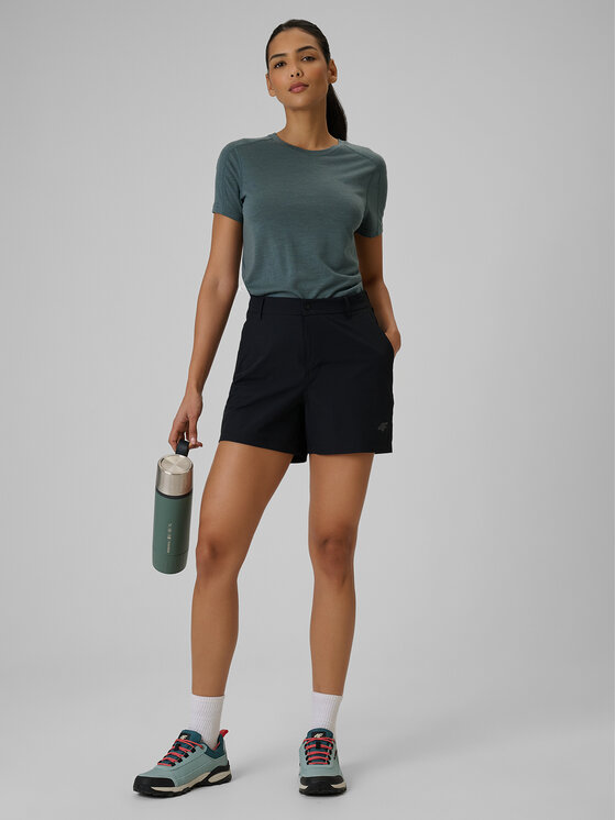 4F 4F Szorty sportowe TREKKING Czarny Regular Fit