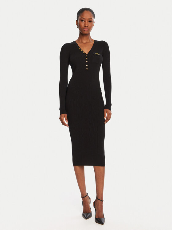 Elisabetta Franchi Elisabetta Franchi Kootud kleit AM-10B-56E2-V390 Must Slim Fit