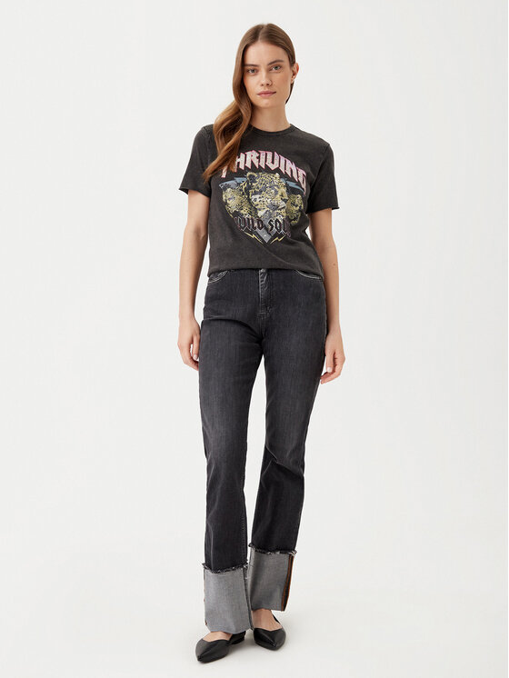 ONLY ONLY Tricou Lucy 15307412 Negru Regular Fit