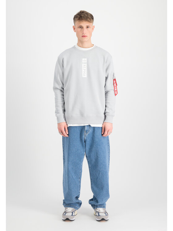 Alpha Industries Alpha Industries Bluza Alpha Reflective Print Sweatshirt Szary Regular Fit