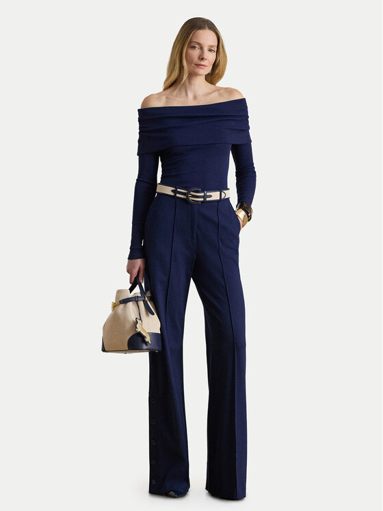 LAUREN RALPH LAUREN LAUREN RALPH LAUREN Текстилни панталони 200P09084001 Тъмносин Wide Leg