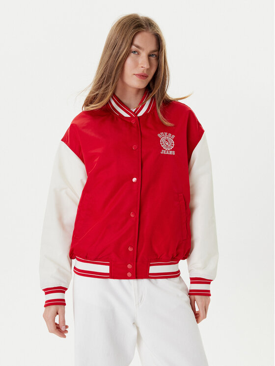 Guess Jeans Guess Jeans Bomber W5YL15 WHAA2 Rosso Regular Fit