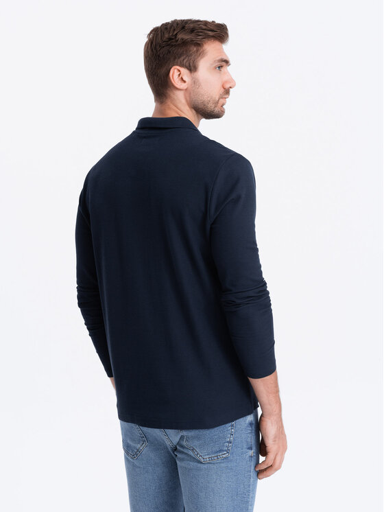 Ombre Ombre S dlouhým rukávem OM-POBL-0114 Tmavomodrá Fitting Fit