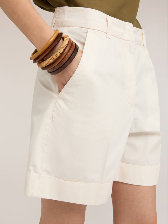 Motivi Motivi Pantaloncini di tessuto P02WQ004666N011 Bianco Regular Fit
