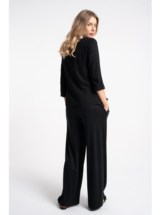 CLICK CLICK Bluzka 10-7004 Czarny Comfortable Fit