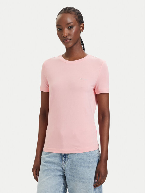 Guess Tricou V6RI07 J1314 Roz deschis Regular Fit