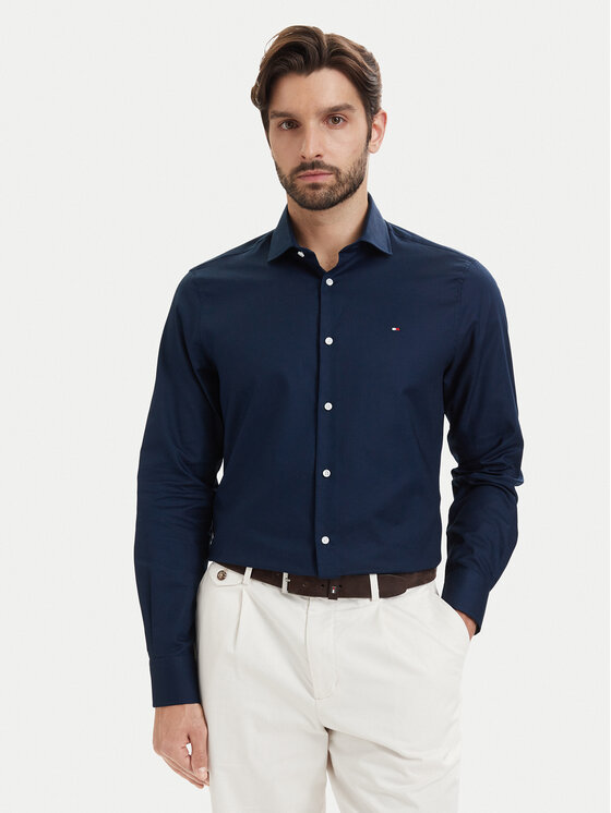 Tommy Hilfiger Cămașă Dobby MW0MW43747 Bleumarin Regular Fit