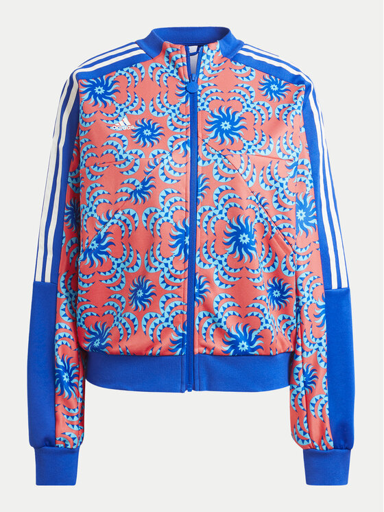 Adidas blue floral jacket top