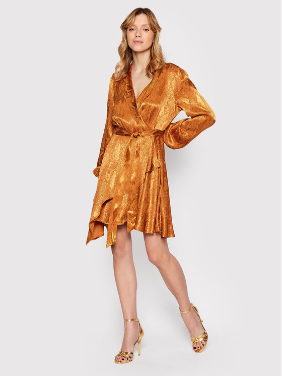 Abito da cocktail Doha W1BK10 WE5B2 Marrone Slim