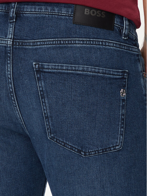BOSS Boss Jeans hlače Delaware 50524007 Mornarsko modra Slim Fit