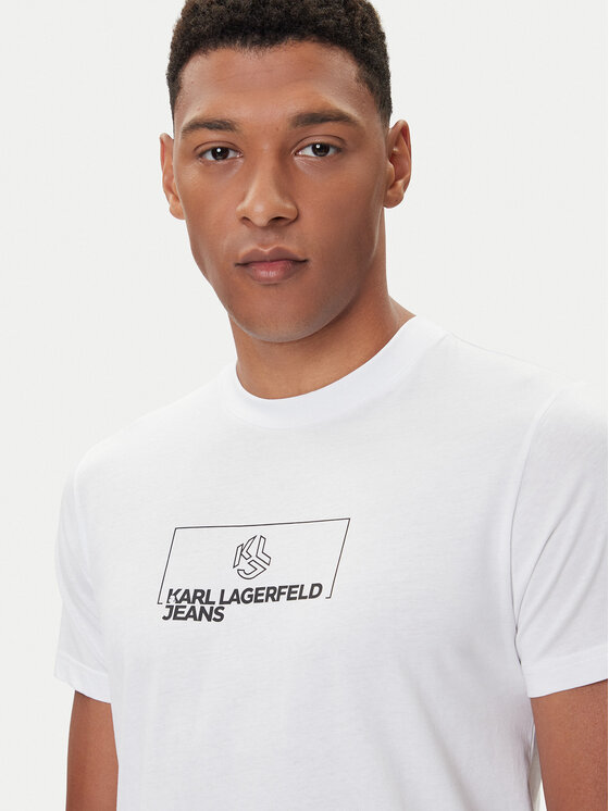 Karl Lagerfeld Jeans Karl Lagerfeld Jeans Тишърт A4M17020 Бял Slim Fit