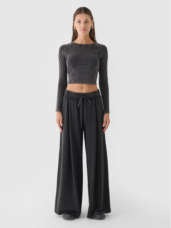 4F 4F Longsleeve 4FRAW24TLONF503-20S Czarny Slim Fit