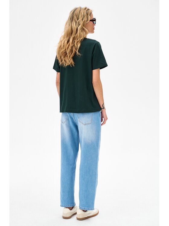blue shadow blue shadow T-Shirt Mango Zielony Regular Fit