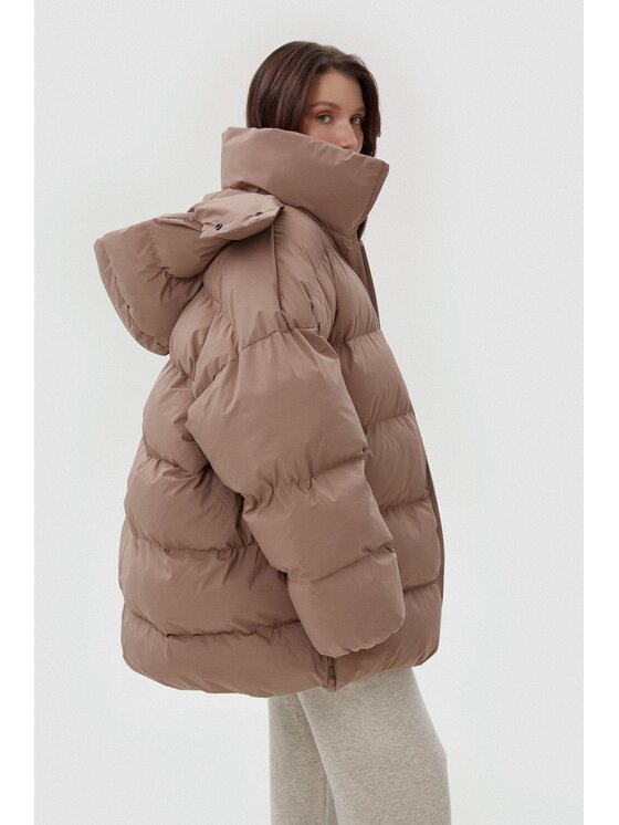 Estro Estro Μπουφάν γυναικείο ER00113903 Καφέ Oversize