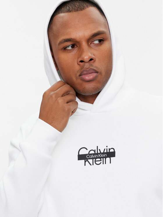 Calvin Klein Calvin Klein Mikina Logo K10K112251 Bílá Regular Fit