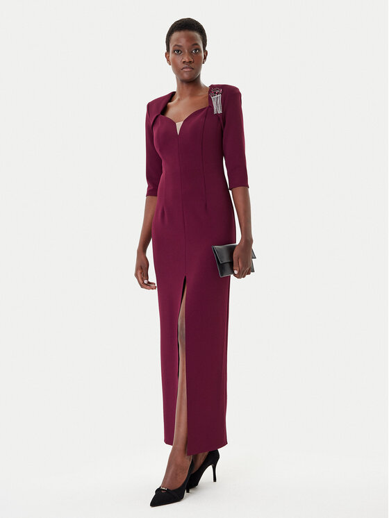 Rinascimento Rinascimento Večernja haljina CFC0125271003 Tamnocrvena Slim Fit