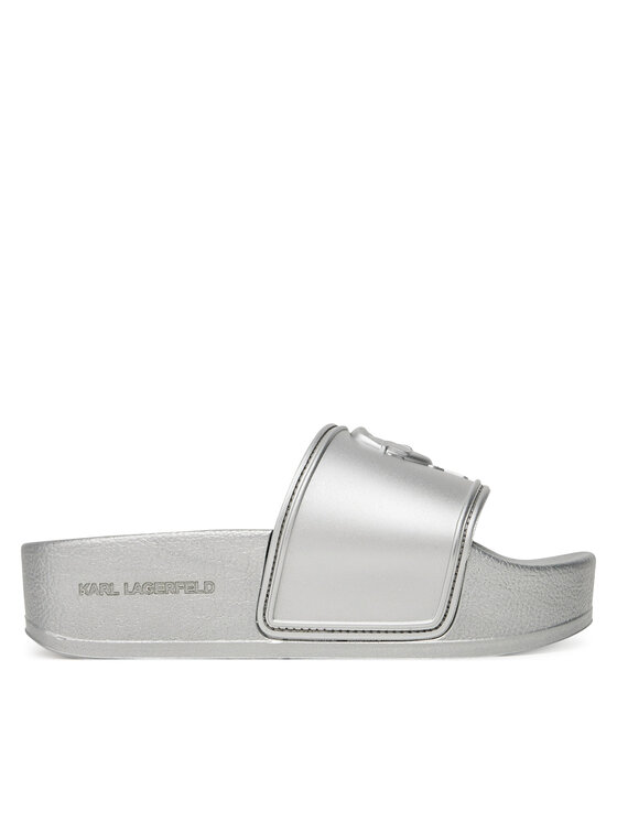 Damskie Klapki KARL LAGERFELD, Rozmiar 36, Srebrne, Kondo Maxi KL80819M