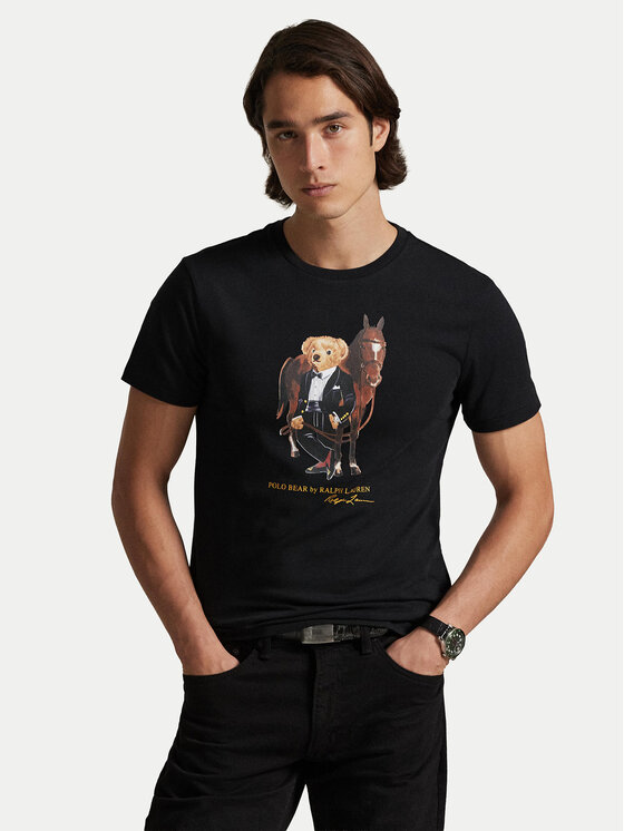 Polo Ralph Lauren Polo Ralph Lauren Marškinėliai 710P08093002 Juoda Custom Slim Fit