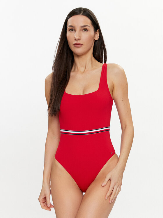Tommy Hilfiger Tommy Hilfiger Maudymosi kostiumėlis UW0UW05295 Raudona