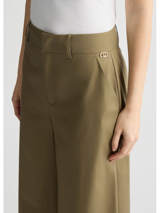 Liu Jo Liu Jo Spodnie materiałowe WA5522T4853X0680 Zielony Regular Fit