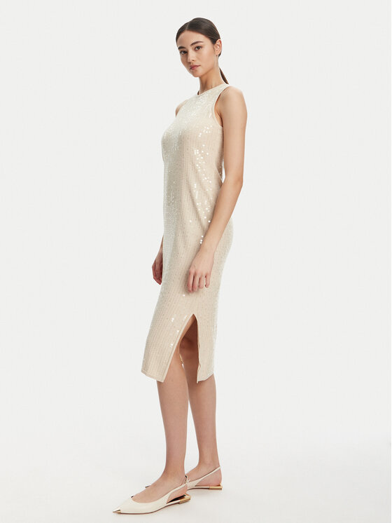 Marella Marella Abito da cocktail Addetto 2523326024 Écru Regular Fit