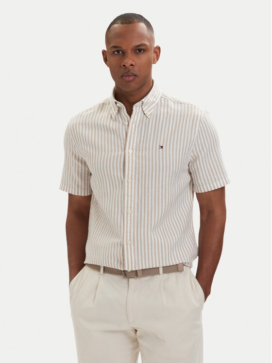 Tommy Hilfiger Tommy Hilfiger Πουκάμισο MW0MW42449 Ανοιχτό μπεζ Regular Fit