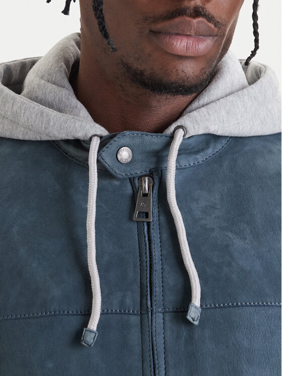 Milestone Milestone Шкіряна куртка Rivoli 612205 60785 Голубий Regular Fit