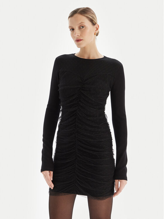 TWINSET TWINSET Koktejlové šaty 252TT3261 Černá Slim Fit
