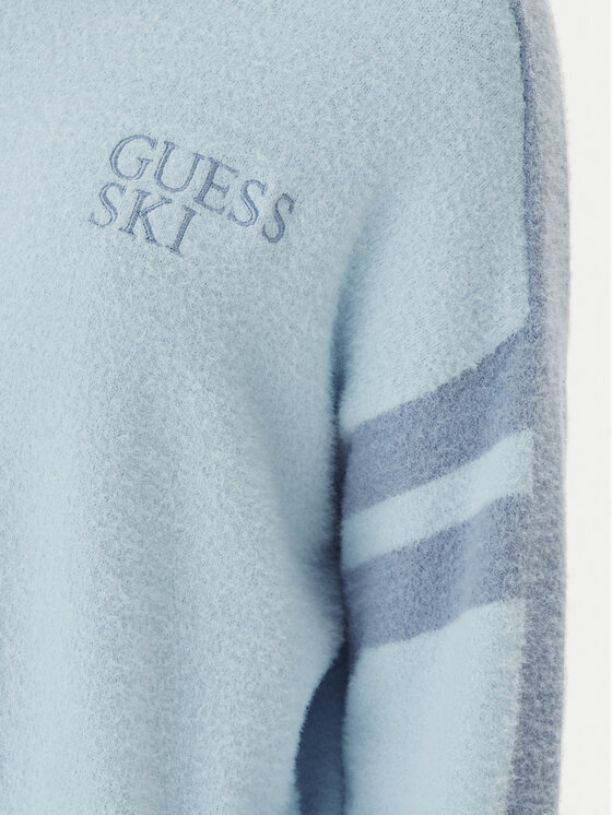 Guess Guess Bluză cu gât W5BR78 Z4242 Albastru Relaxed Fit