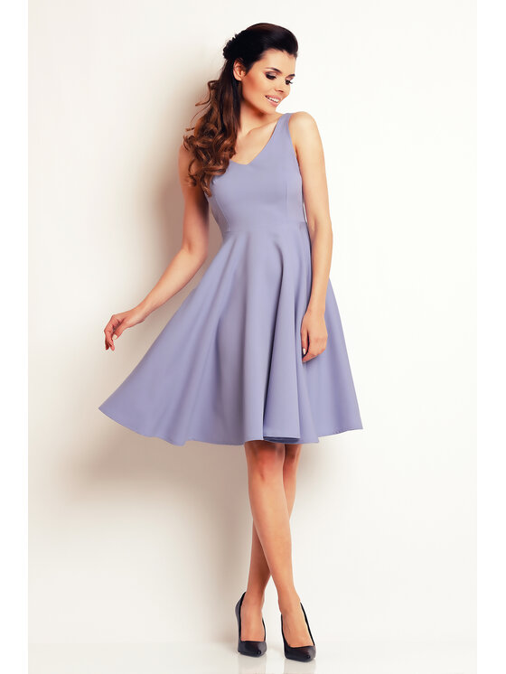 Awama Awama Sukienka letnia A139 Niebieski Basic Fit