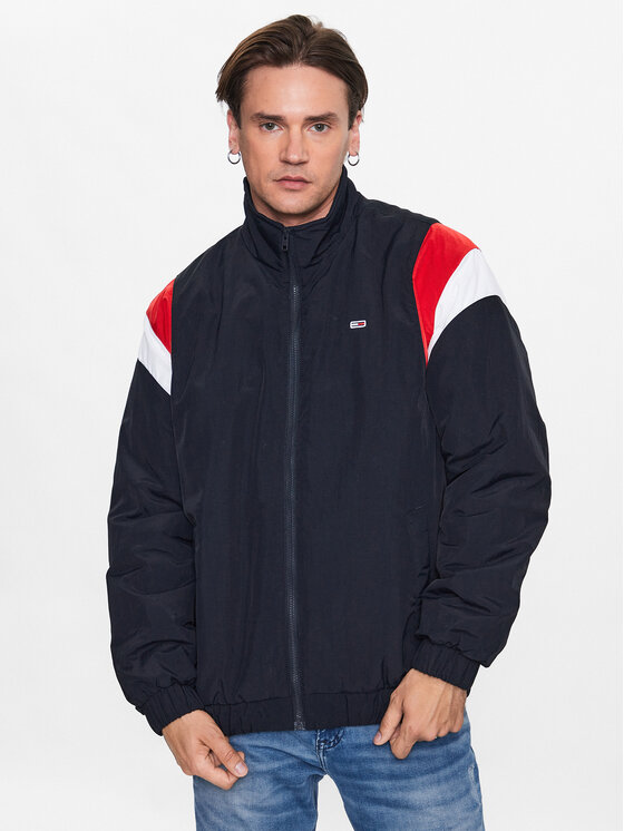 Tommy Jeans Geacă Colorblock Essential DM0DM16580 Bleumarin Regular Fit