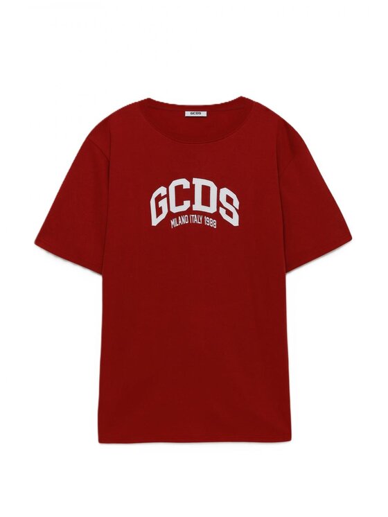 GCDS GCDS T-Shirt a2om2304jb9-49 Bordowy Regular Fit