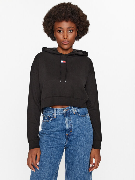 Tommy Jeans Bluză UW0UW04733 Negru Regular Fit