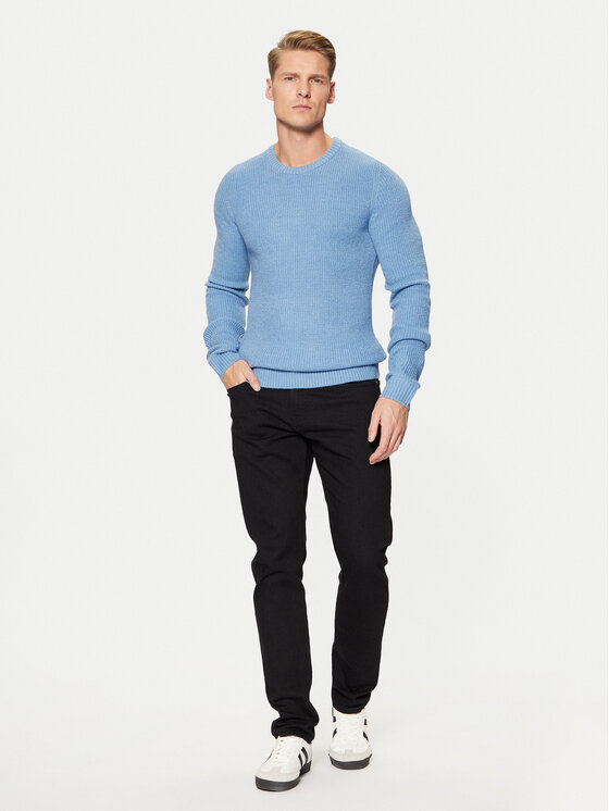 Blend Blend Sweter 20717277 Błękitny Regular Fit