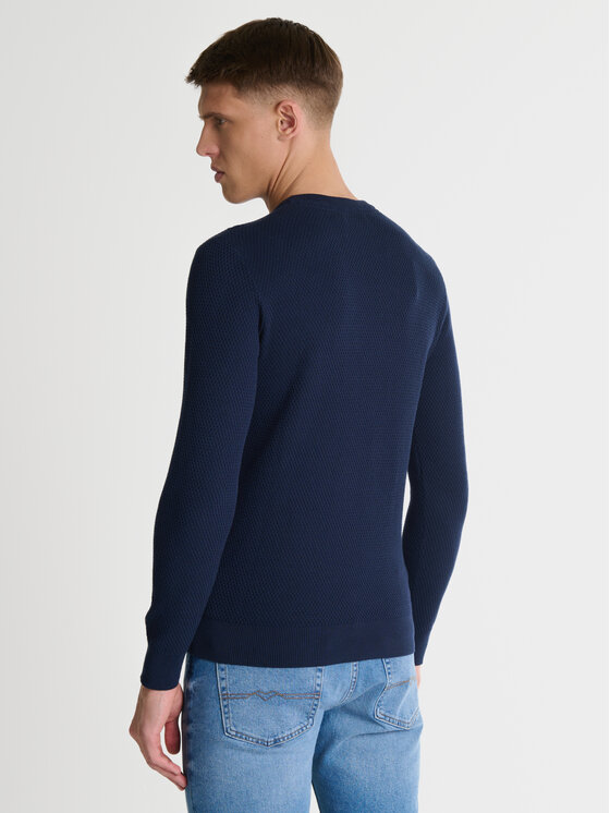 BIG STAR BIG STAR Sweter REYLON Granatowy Basic Fit