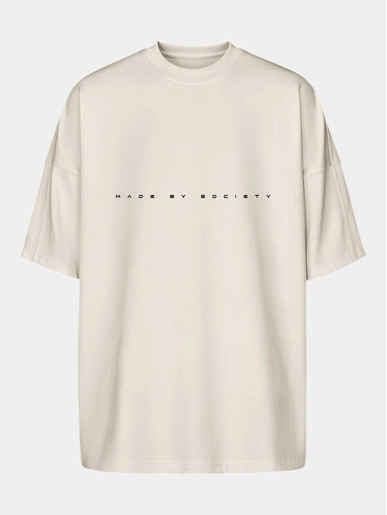 MADE BY SOCIETY MADE BY SOCIETY T-Shirt Tricou KINETIC ARCH - T17313 Beżowy Basic Fit