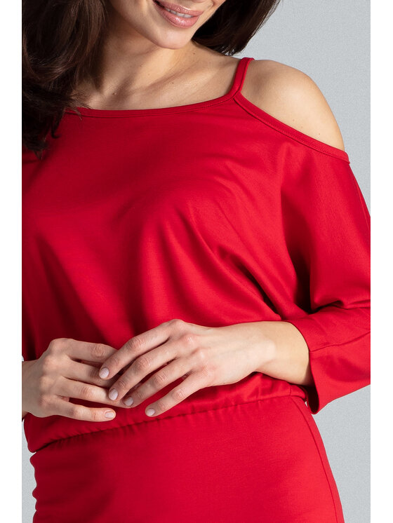 Lenitif Lenitif Vestito K479 Rosso Regular Fit