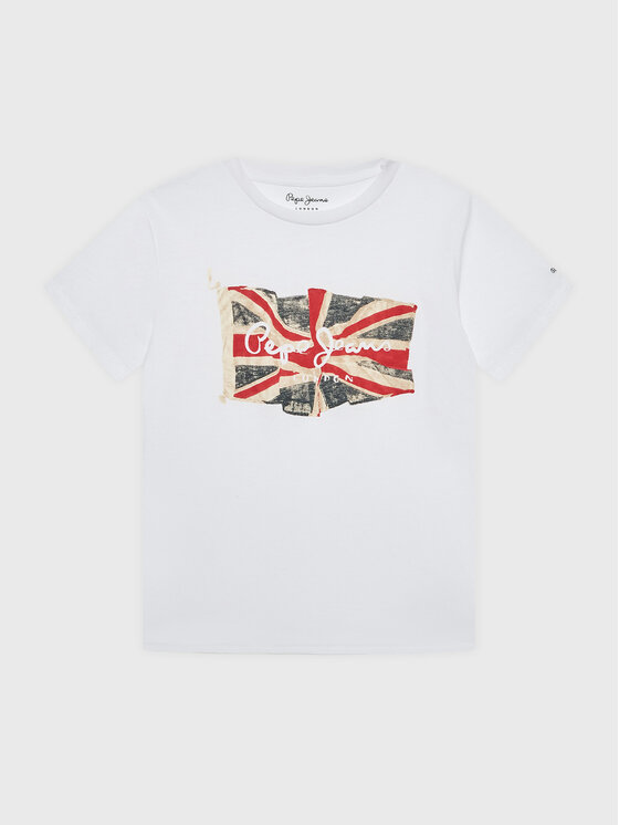 Gyerek Póló Pepe Jeans, Méret: 14Y, Fehér, Flag Logo PB503492