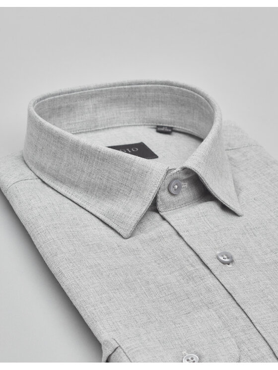 Borgio Borgio Koszula flero_00622 Szary Slim Fit