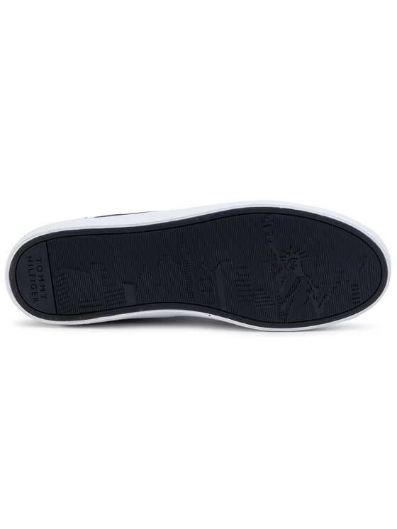 Tommy Hilfiger Sneakers aus Stoff Essential Stripes Detail Sneaker FM0FM02685 Dunkelblau Modivo