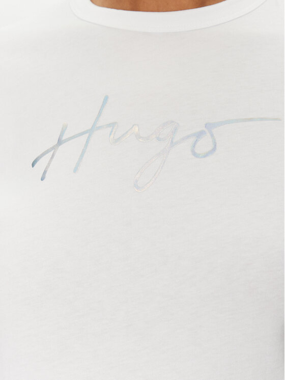 HUGO HUGO Tričko Damacia 50535491 Biela Regular Fit