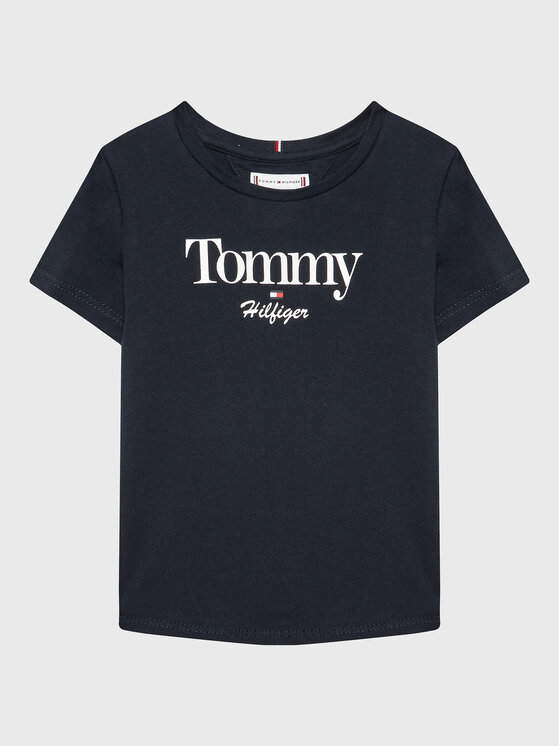 Tommy Hilfiger Tricou Graphic Glitter KG0KG06821 D Bleumarin Regular Fit
