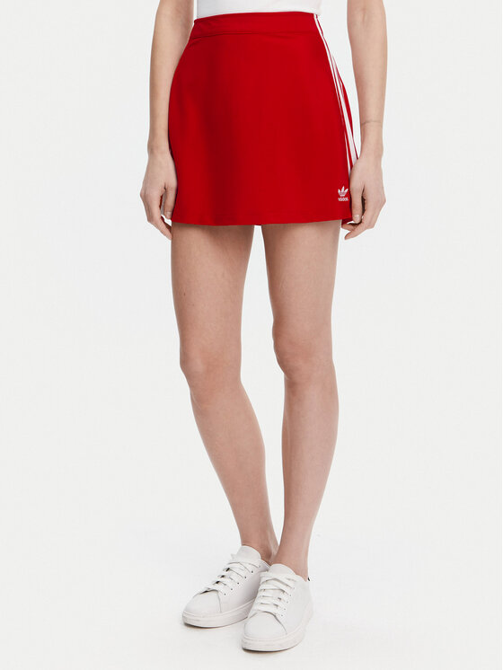 adidas adidas Fustă trapez adicolor 3-Stripes JD0282 Roșu Regular Fit