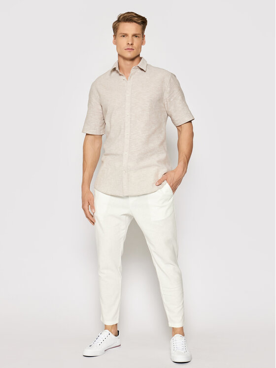Only & Sons Only & Sons Koszula Caiden 22009885 Beżowy Slim Fit
